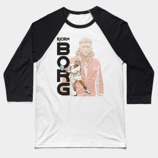 Borg // Retro Tennis Icon Tribute Baseball T-Shirt